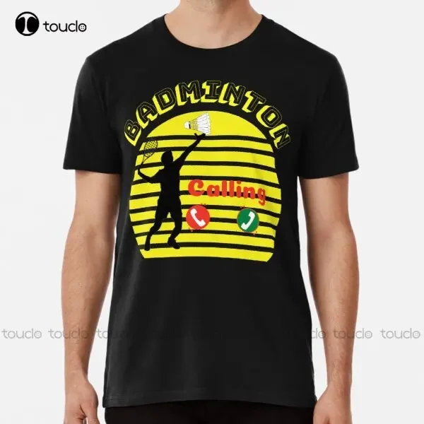 Badminton Is Calling - Nova camiseta masculina engraçada premium da