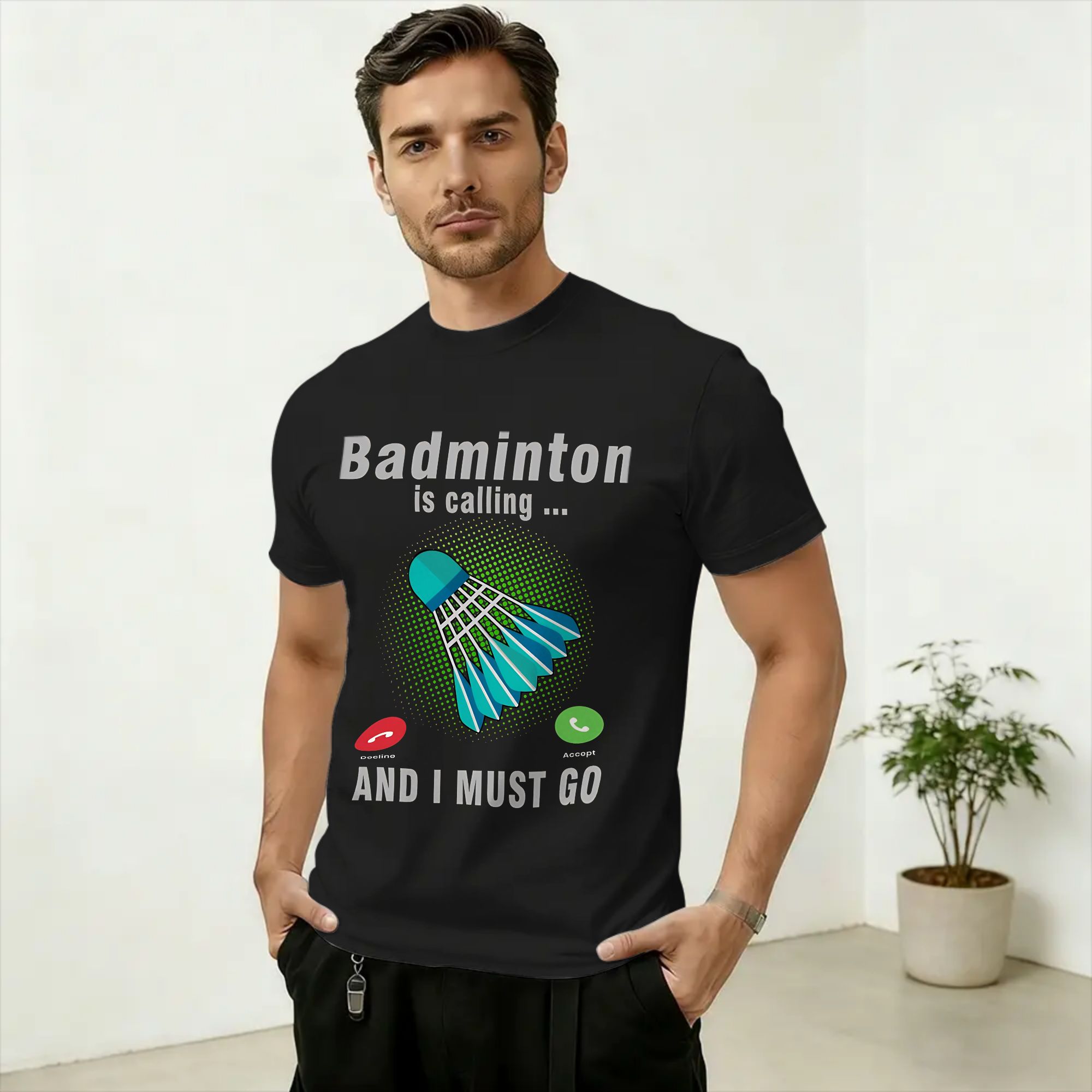 Badminton Is Calling - Camiseta masculina badminton is calling and