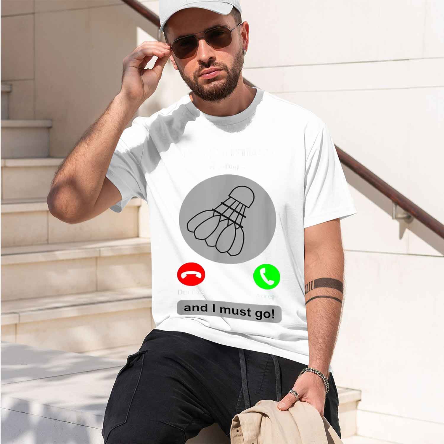 Camiseta masculina estilo casu - Badminton Is Calling avaliação e preço