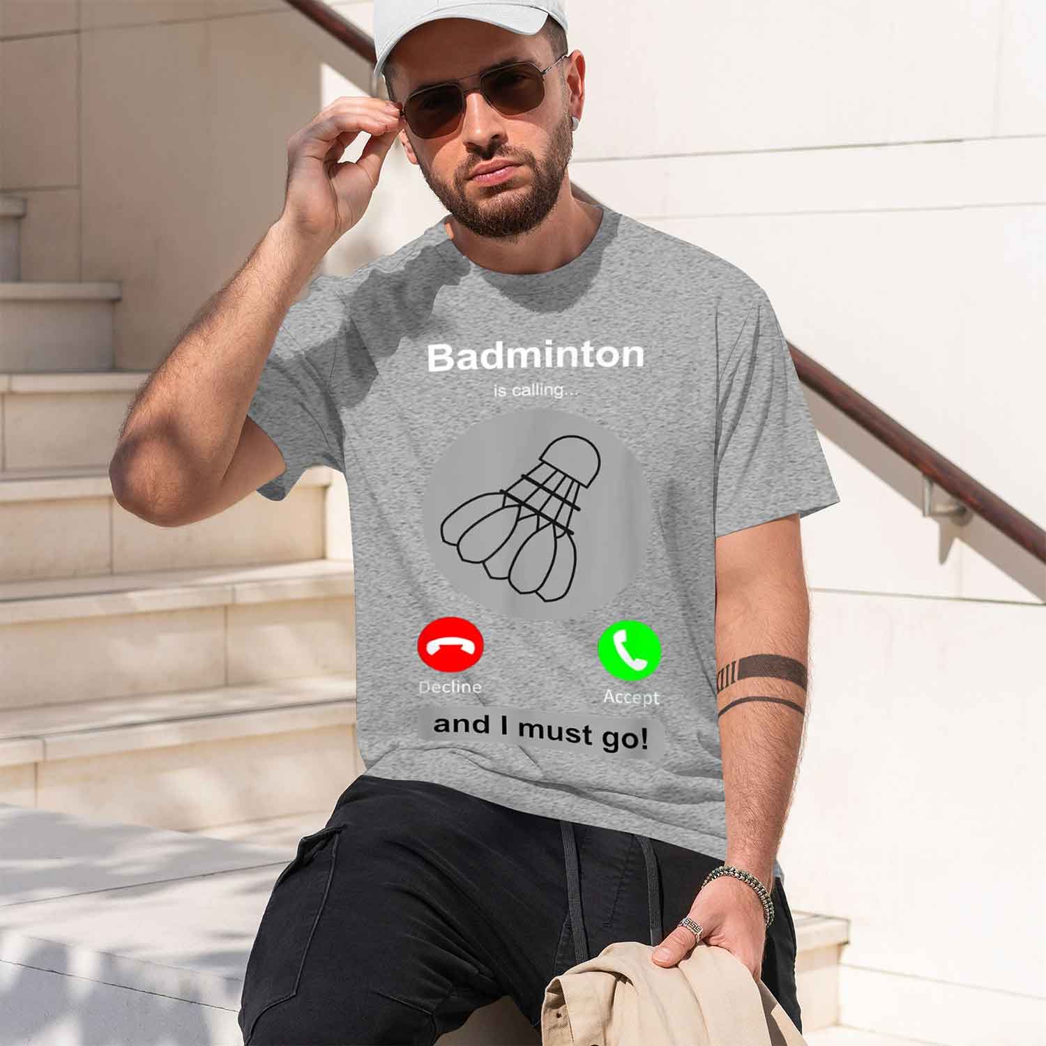 Camiseta masculina estilo casu - Badminton Is Calling avaliação e preço