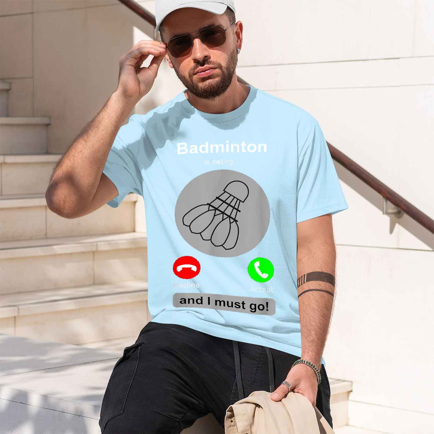 Camiseta masculina estilo casu - Badminton Is Calling avaliação e preço