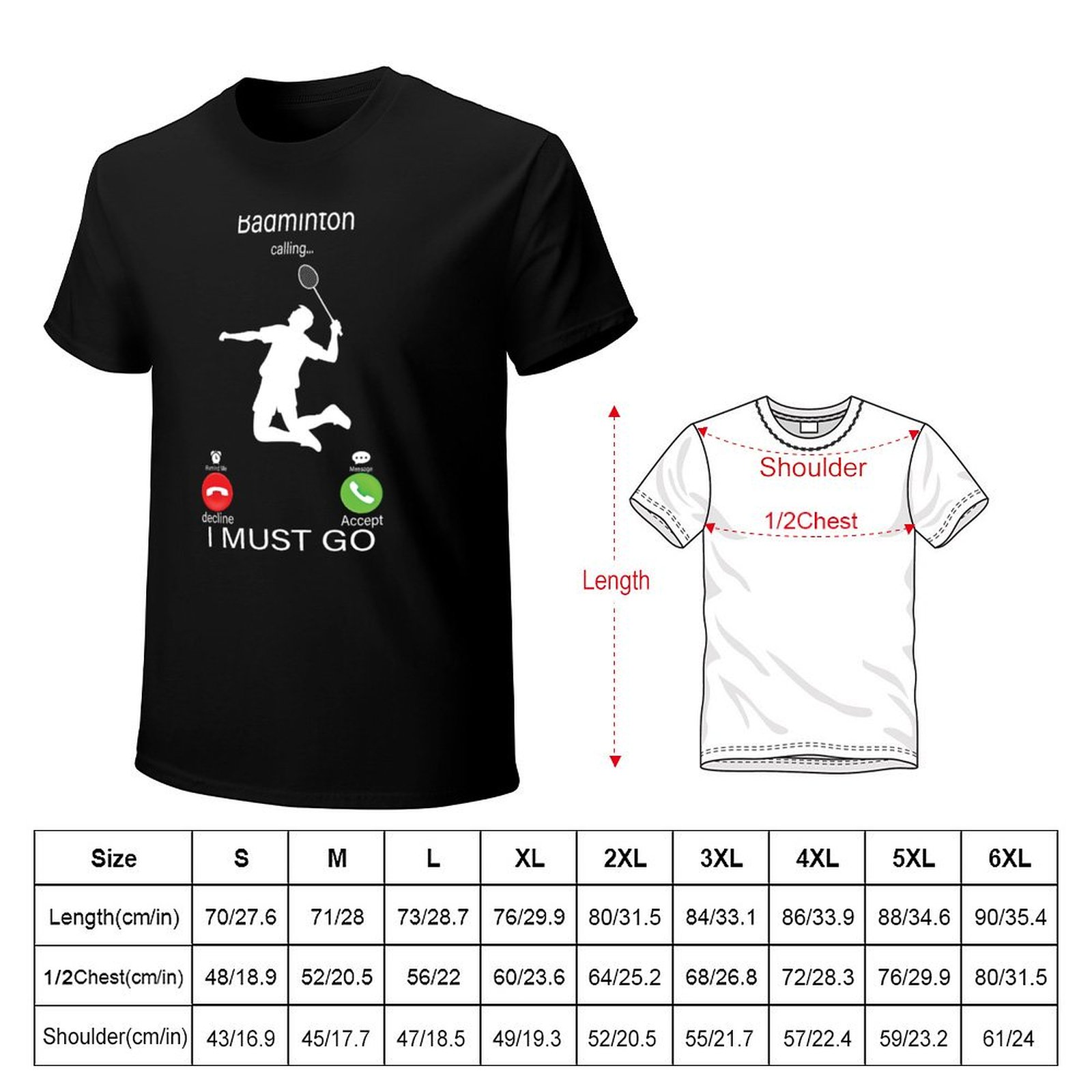 Camiseta masculina casual solt - Badminton Is Calling avaliação e preço